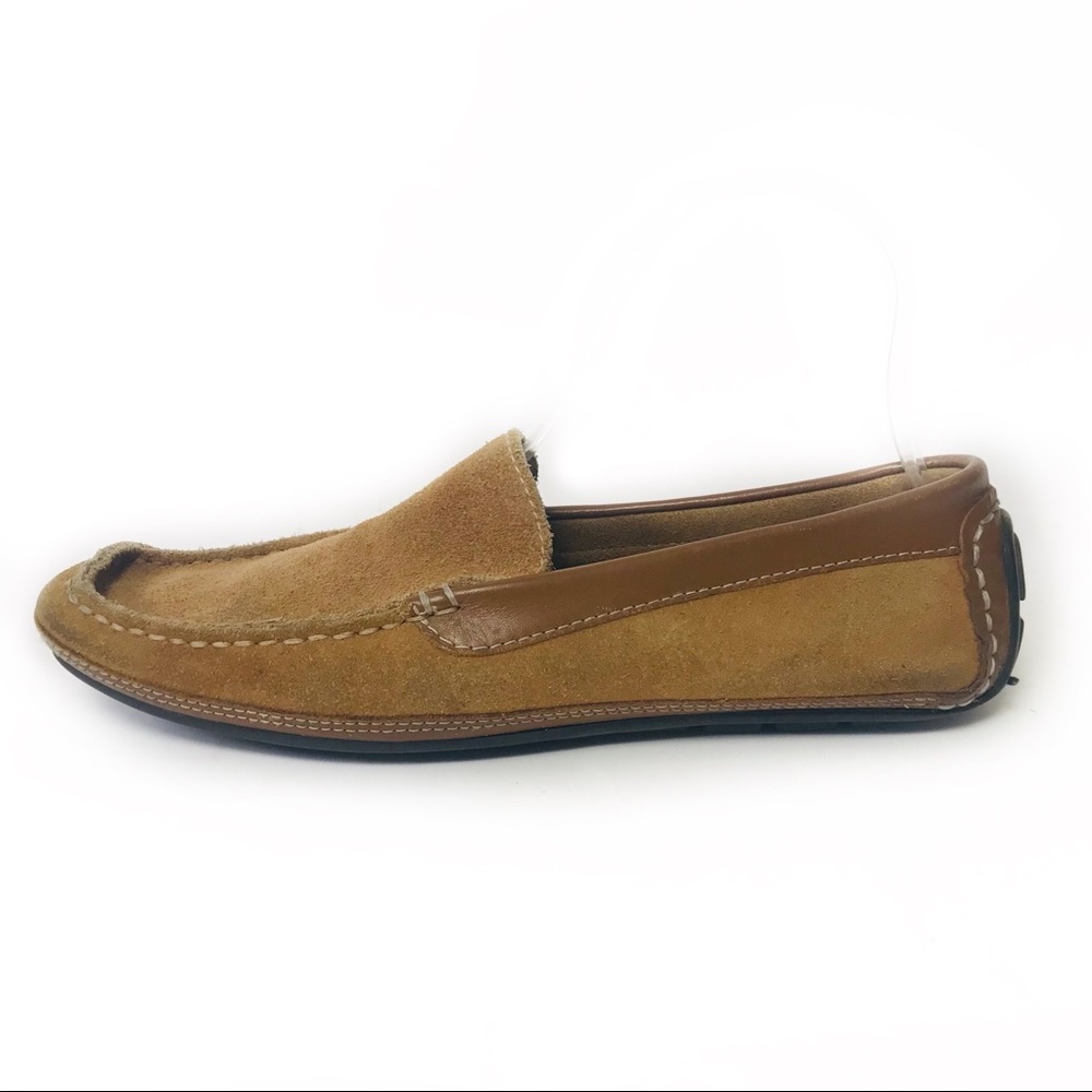 Banana Republic Suede Leather Camel Brown Driving Loafers Moccasin Shoes Women 8